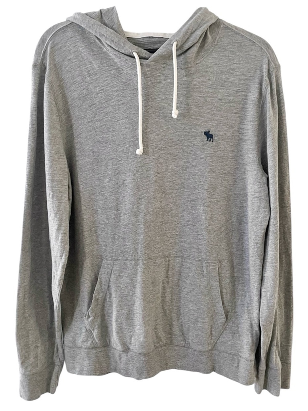 Abercrombie & Fitch Pull Over Hooded Jersey knit Shirt men’s Small gray preppy
